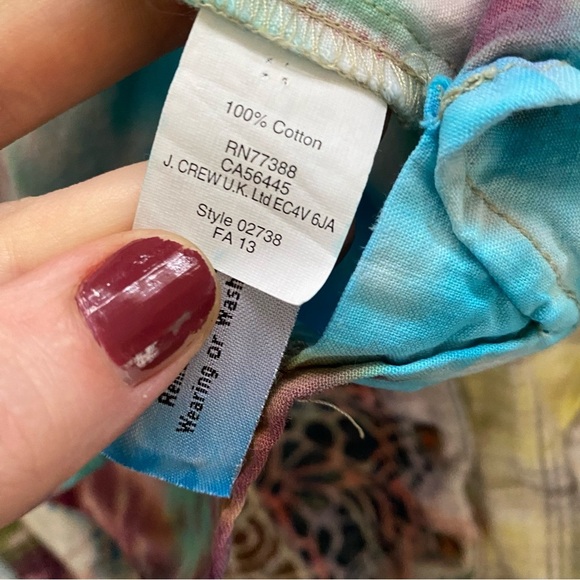 Madewell Tie Dye Crop Button Down Shirt Womens Size XS Top Handmade Blue Multi - Picture 11 of 13